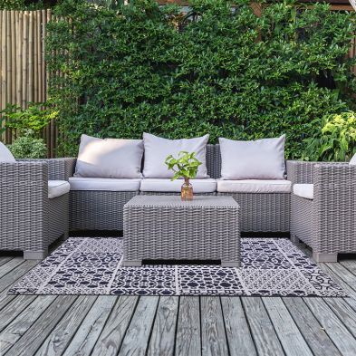 Product photograph of Garden Patio Rug By Wensum Maroc Blue And Grey - 300x240cm from QD stores